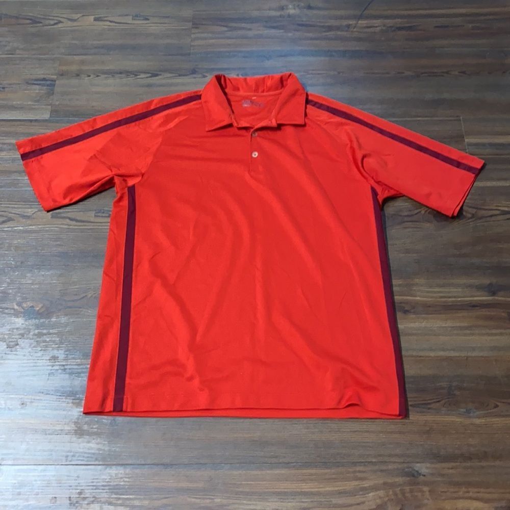 Nike Golf Dri Fit Red Performance Polo Shirt Athletic SIZE L Lightweight